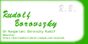 rudolf borovszky business card